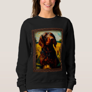 Hanoverian Scenthound Painting Sunflower Flower Mo Sweatshirt