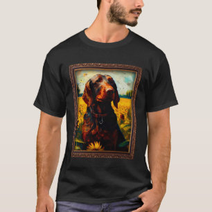 Hanoverian Scenthound Painting Sunflower Flower Mo T-Shirt