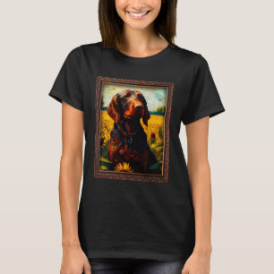 Hanoverian Scenthound Painting Sunflower Flower Mo T-Shirt