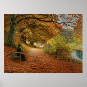 Hans Andersen Brendekilde Wooded Path in Autumn Poster