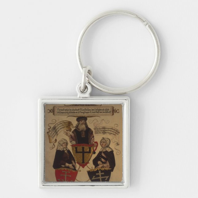 Hans Fugger two wives Clara Widolf and Elisabeth Key Ring (Front)