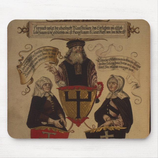 Hans Fugger two wives Clara Widolf and Elisabeth Mouse Pad (Front)