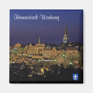 Hanseatic city of Warburg at night Magnet