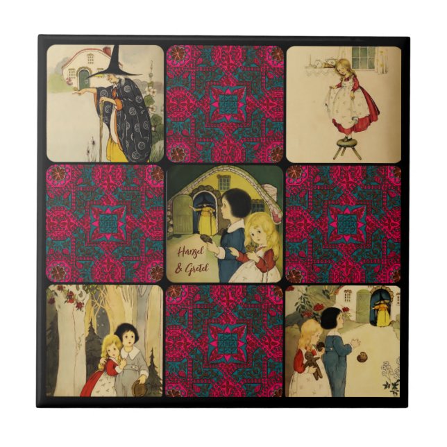  Hansel and Gretel Collage Ceramic Tile (Front)