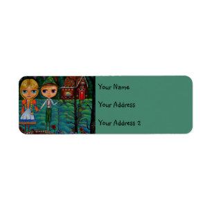 Hansel and Gretel Forest Gingerbread House Candy Return Address Label