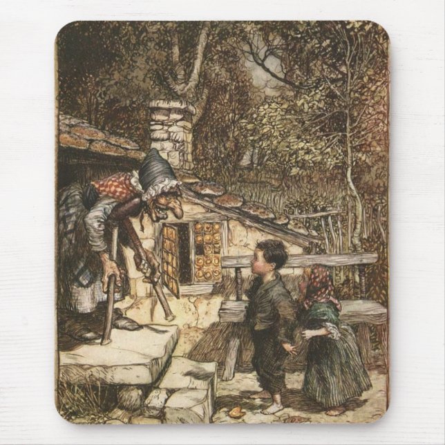 Hansel and Gretel Meet the Witch Mouse Pad (Front)
