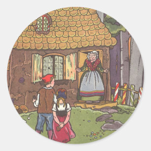 Hansel and Gretel, Vintage Fairy Tale by Hauman Classic Round Sticker