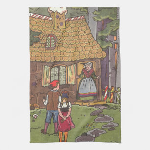 Hansel and Gretel, Vintage Fairy Tale by Hauman Tea Towel