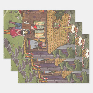 Hansel and Gretel, Vintage Fairy Tale by Hauman Wrapping Paper Sheet