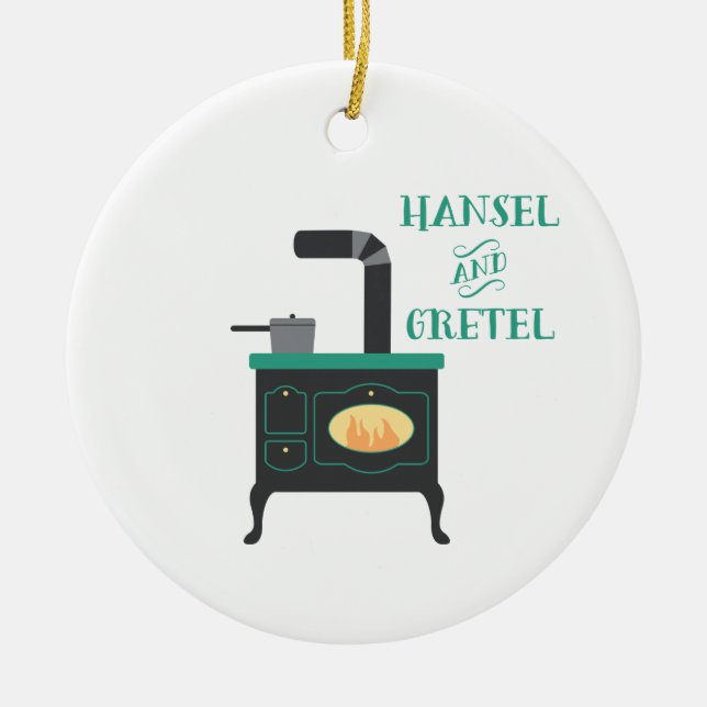 Hansel & Gretel Ceramic Ornament (Front)