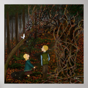Hansel & Gretel in the Forest Poster