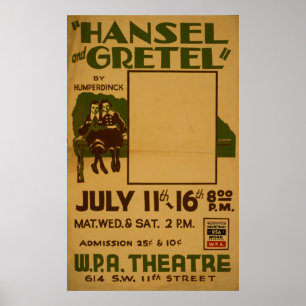 Hansel Gretel WPA Vintage Theatre Poster