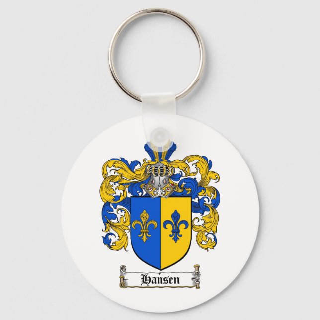HANSEN FAMILY CREST -  HANSEN COAT OF ARMS KEY RING (Front)