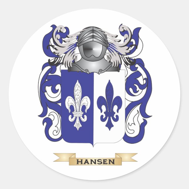 Hansen-(Sweden) Coat of Arms (Family Crest) Classic Round Sticker (Front)