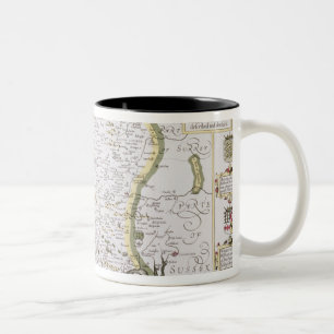 Hantshire, engraved by Jodocus Hondius Two-Tone Coffee Mug