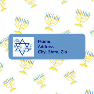 Hanukah Gelt and Dreidels Return Address Label