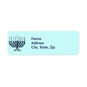 Hanukah Menorah Return Address Label