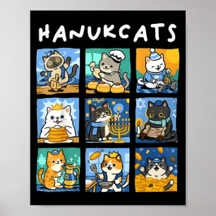 Hanukcats Hanukkah Cat Menorah Jewish Chanukah Gif Poster