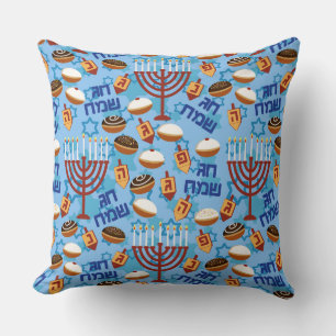 Hanukiahs, Menorahs, and Candles Pattern Cushion