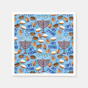 Hanukiahs, Menorahs, and Candles Pattern Napkin