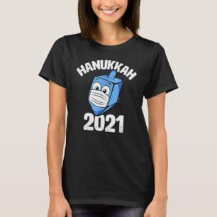 Hanukkah 2021 Dreidel Wearing Face Mask Graphic T-Shirt