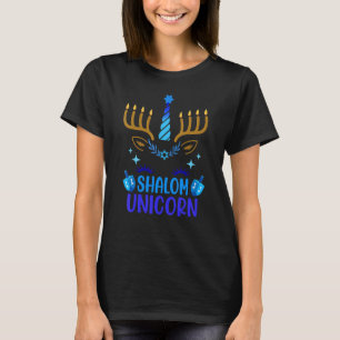Hanukkah 2022 Unicorn Cute Decorations Menorah Cha T-Shirt