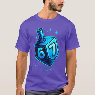 Hanukkah 67 Si Seven Meme Dreidel Menorah Chanukah T-Shirt