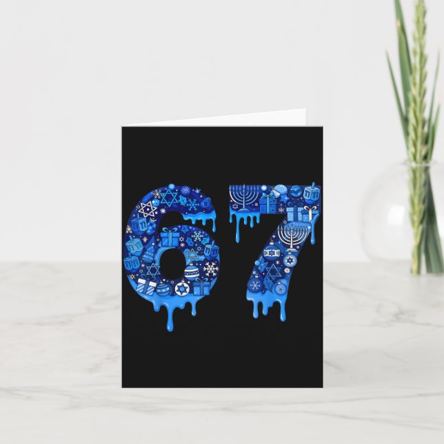 Hanukkah 67 Six Seven Boy Girl Kids 67 Meme Hanukk Card (Front)