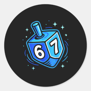 Hanukkah 67 Six Seven Boy Girl Kids 67 Meme Hanukk Classic Round Sticker