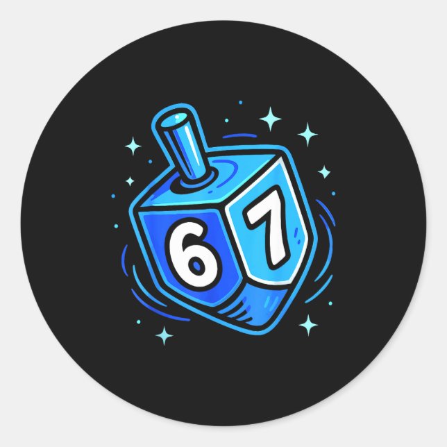 Hanukkah 67 Six Seven Boy Girl Kids 67 Meme Hanukk Classic Round Sticker (Front)