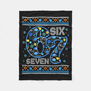 Hanukkah 67 Six Seven Boy Girl Kids 67 Meme Hanukk Fleece Blanket