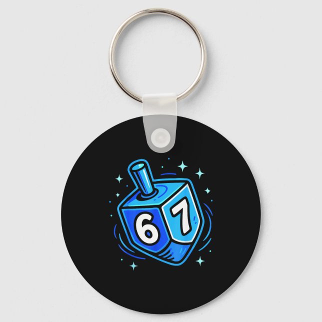 Hanukkah 67 Six Seven Boy Girl Kids 67 Meme Hanukk Key Ring (Front)