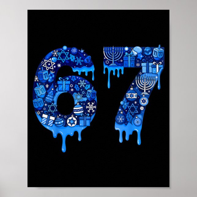 Hanukkah 67 Six Seven Boy Girl Kids 67 Meme Hanukk Poster (Front)