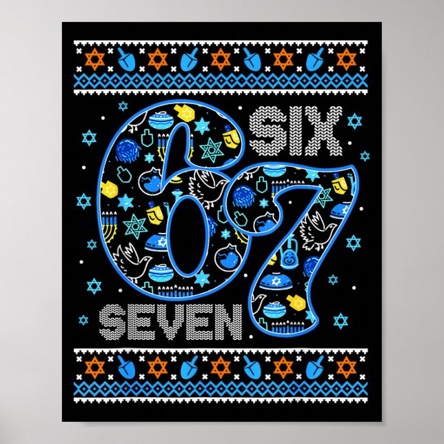 Hanukkah 67 Six Seven Boy Girl Kids 67 Meme Hanukk Poster (Front)
