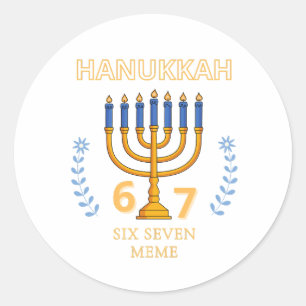 Hanukkah 67 Six Seven Meme Classic Round Sticker