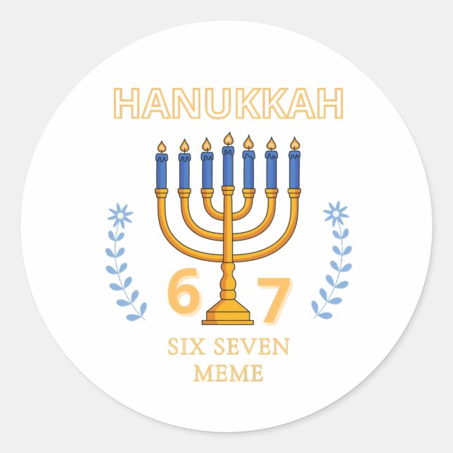 Hanukkah 67 Six Seven Meme Classic Round Sticker (Front)