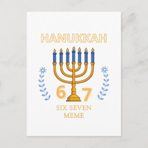 Hanukkah 67 Six Seven Meme Postcard