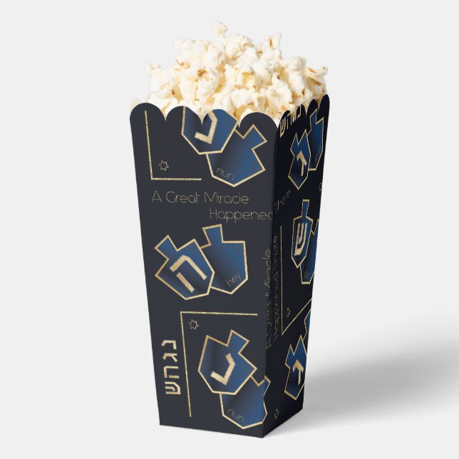 Hanukkah A Great Miracle Dark Blue Favour Box (Popped)