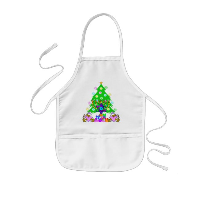 Hanukkah and Christmas Apron - Customised (Front)