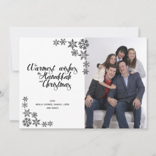 Hanukkah and Christmas Modern Photo Card