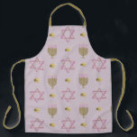 Hanukkah Apron<br><div class="desc">Pink and gold Hanukkah</div>
