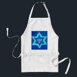 Hanukkah Apron<br><div class="desc">Cool looking Star of David with Menorah inside; What a great Hanukkah apron-- or-- take away the menorah- leave the Mogen David,  and you have an "apron for all holiday seasons"- either way-- a great gift item and a great little seller; see the entire Judaica line at: www.zazzle.com/inthepresent*</div>