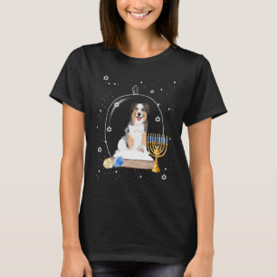 Hanukkah Australian Shepard Dog Snow Globe Pajama T-Shirt