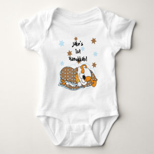Hanukkah Baby Body Suit/dog/Brown Orange Bodysuit