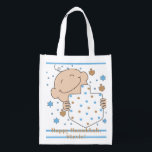 Hanukkah Baby Boy Tote Bag<br><div class="desc">Happy Baby Boy, white 2-sided bag. All design elements can be edited. All editable text can be deleted and replaced with your own message. Use your favourite font colour, size, and style. Happy Hanukkah/Chanukah! Style: Reusable Bag Go green and save the planet with our reusable grocery bag! Made with a...</div>