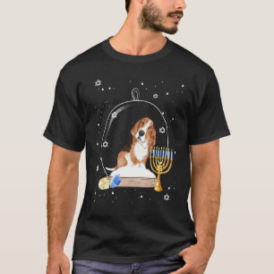 Hanukkah Basset Hound Dog Snow Globe Pajama T-Shirt