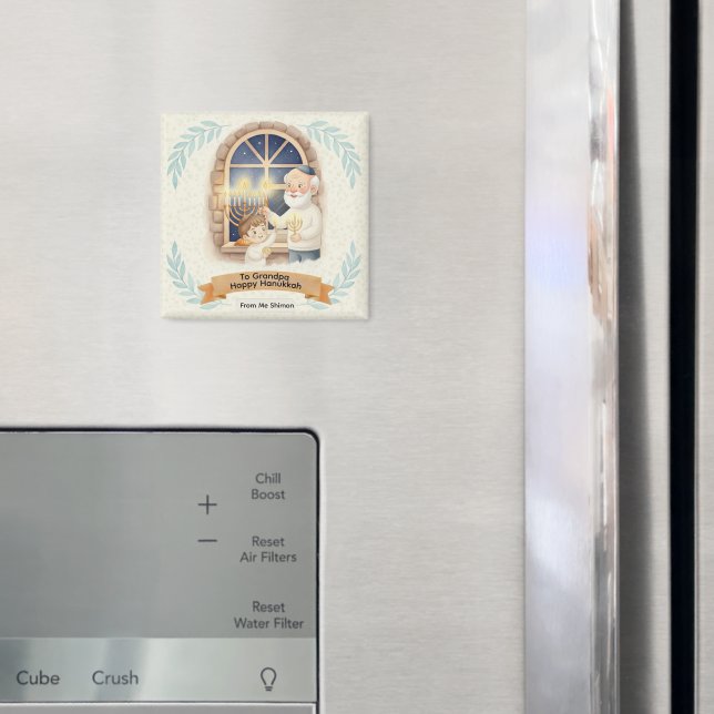 Hanukkah Blessing - Grandfather and Child Magnet (In Situ (Fridge))