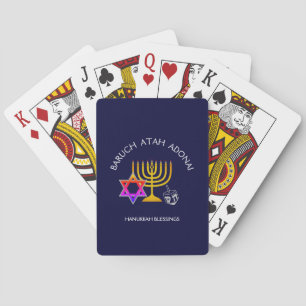 Hanukkah Blessings BARUCH ATAH ADONAI Chanukah Playing Cards