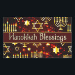 Hanukkah Blessings Menorah Rectangular Sticker<br><div class="desc">In celebration of the Jewish festival of lights.</div>