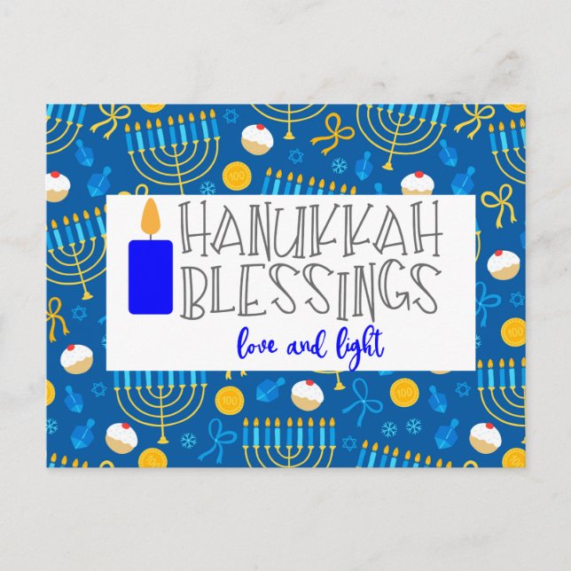 Hanukkah Blessings Postcard (Front)
